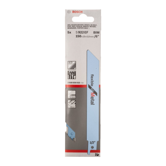 BOSCH S922EF  Flexible for Metal Reciprocating Saw Blade [For reciprocating saws]