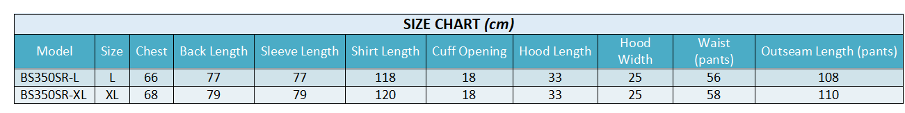 Size chart